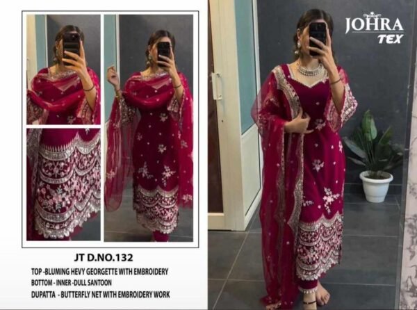 JOHRA TEX JT 132 PAKISTANI SUITS HIT DESIGN IN SINGLE