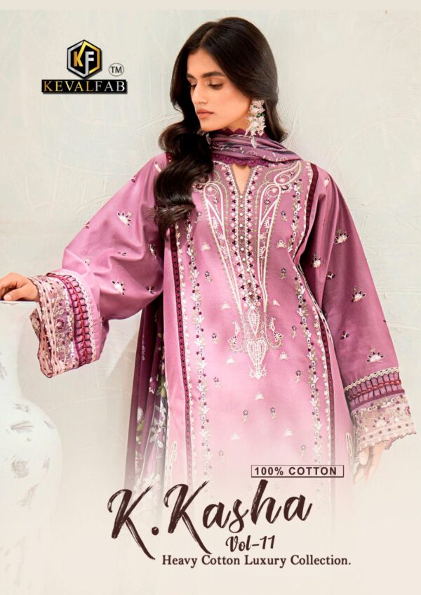 KEVAL FAB K KASHA VOL 11 11001 TO 11006 LADIES PAKISTANI SUITS WHOLESALE