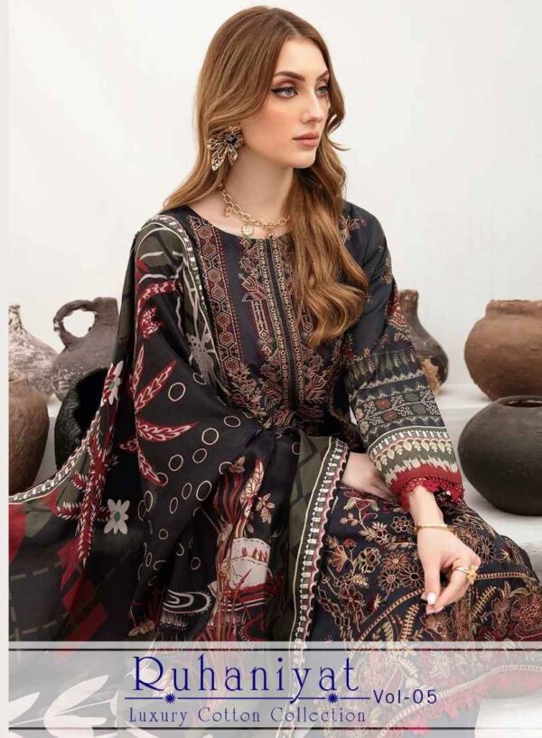 RUHANIYAT VOL 5 5001 TO 5006 LUXURY COTTON KARACHI STYLE SUITS