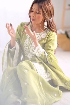 THE LIBAS COLLECTION SRK-5185 TOP DUPATTA PLAZZO WITH HEAVY EMBROIDERY SUITS