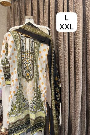 THE LIBAS PRINTED CREAM COTTON STITCHED PAKISTANI KURTI AT BEST PRICE