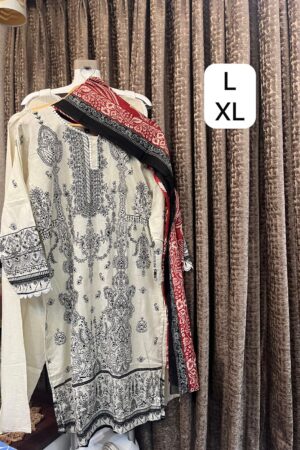 THE LIBAS PRINTED OFF WHITE COTTON STITCHED SINGLE PAKISTANI KURTI ONLINE| WE ARE WHOLESALER OF LIBAS | PRINTED COTTON STITCHED BOTTOM DUPATTA |