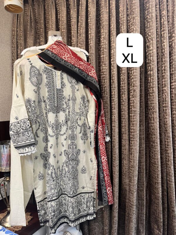 THE LIBAS PRINTED OFF WHITE COTTON STITCHED SINGLE PAKISTANI KURTI ONLINE| WE ARE WHOLESALER OF LIBAS | PRINTED COTTON STITCHED BOTTOM DUPATTA |