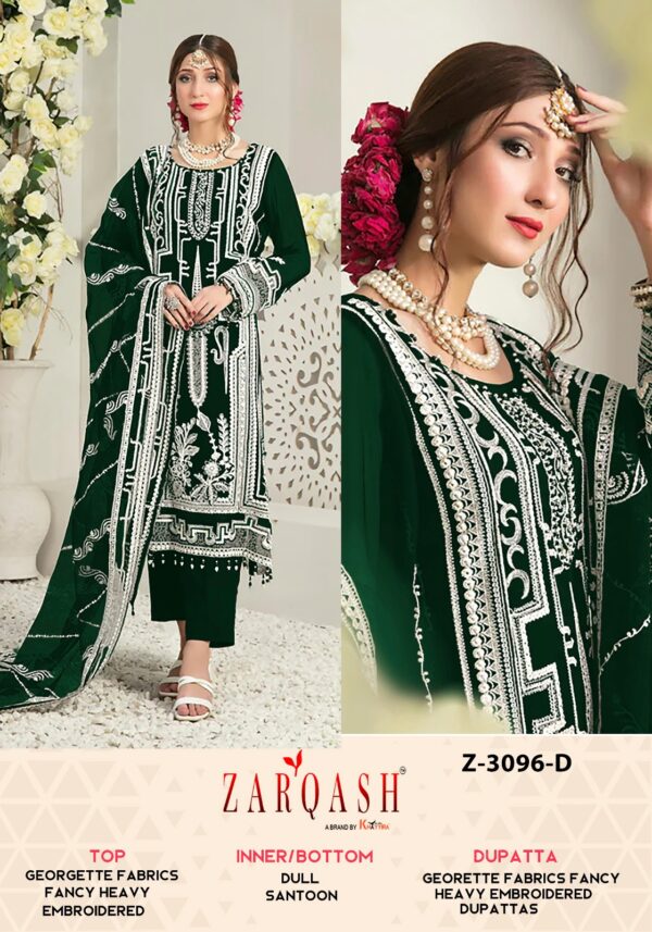 ZARQASH Z 3096 D DESIGNER PAKISTANI SUITS ONLINE