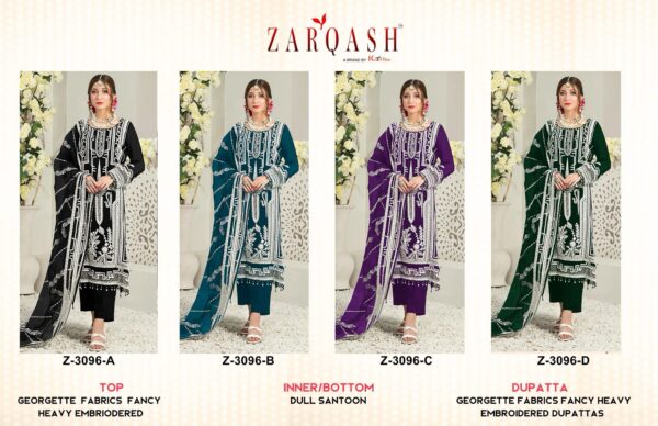 ZARQASH Z 3096 A PAKISTANI SUITS LATEST DESIGN 2024