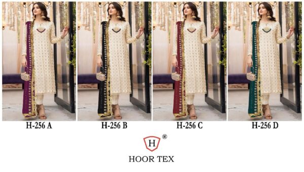 HOOR TEX H 256 A FOX GEORGETTE WHOLESALE OF PAKISTANI SUITS