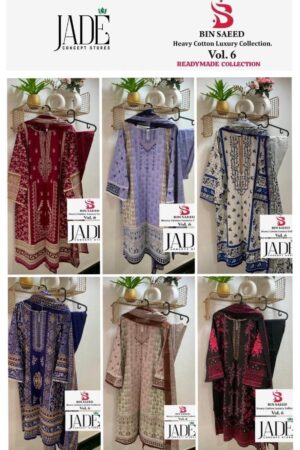 JADE BIN SAEED VOL 6 PAKISTANI KURTI ONLINE WHOLESALER