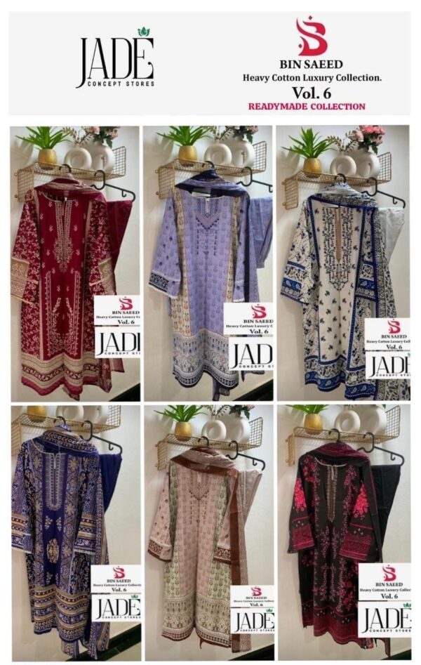 JADE BIN SAEED VOL 6 PAKISTANI KURTI ONLINE WHOLESALER