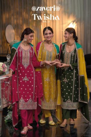 ZAVERI TWISHA VOL-2 CHINON PARTY WEAR SALWAR SUITS ONLINE