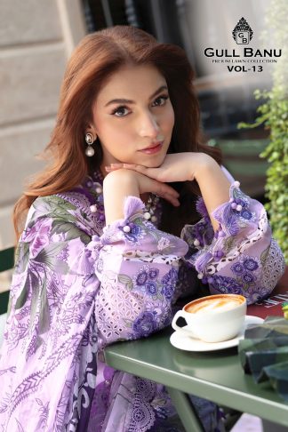 GULL AAHMED GULL BANU VOL 13 LAWN COLLECTION PAKISTANI SUITS ONLINE INDIA