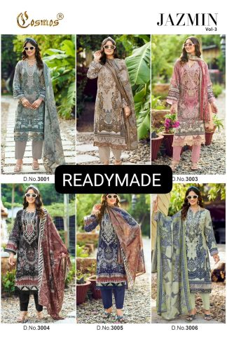 COSMOS JAZMIN VOL 3 PAKISTANI READYMADE SUITS SET TO SET WHOLESALE