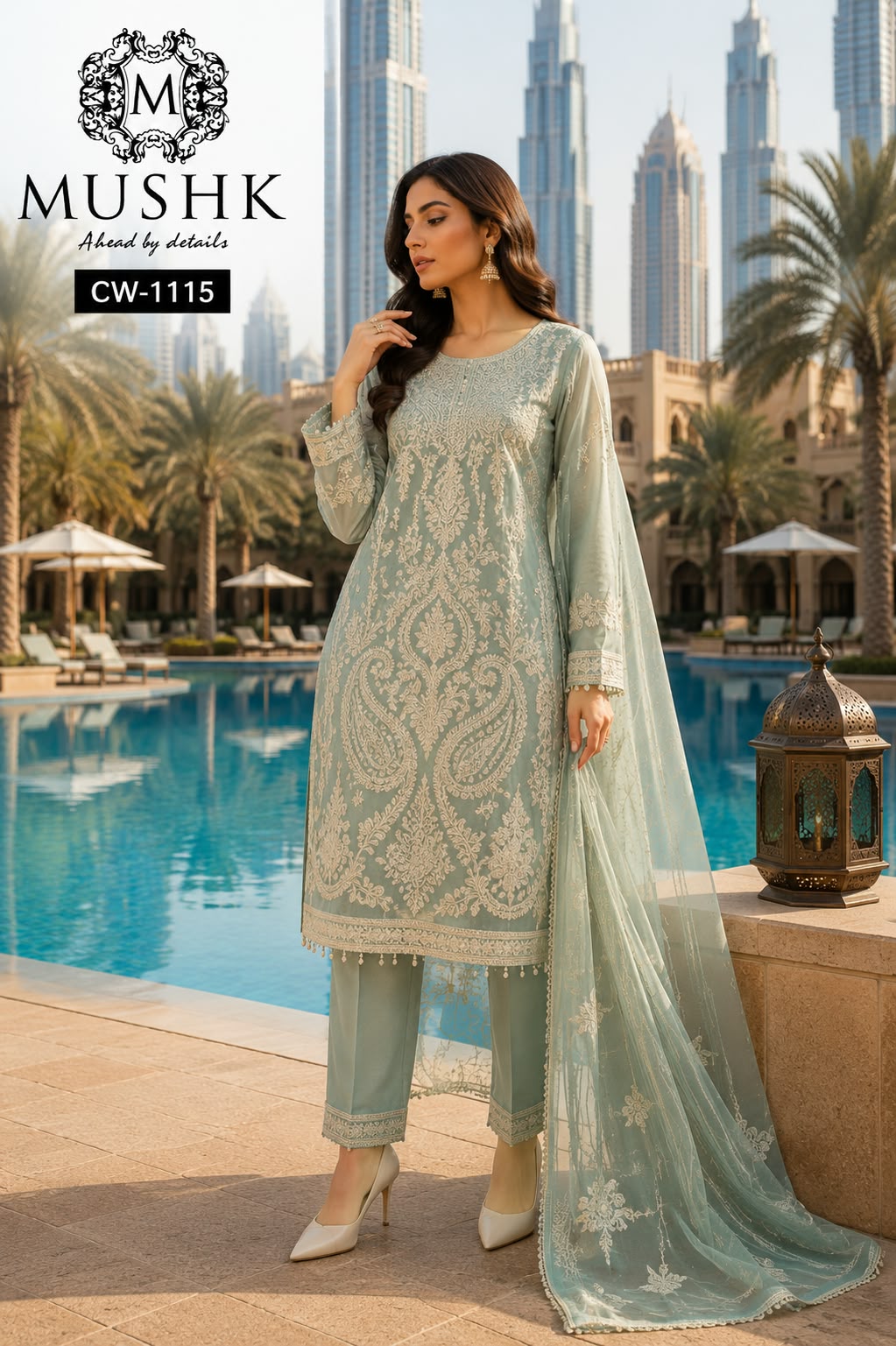 MUSHQ CW 1115 READYMADE HEAVY PAKISTANI SUITS WHOLESALE - Image 9