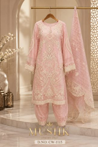 MUSHQ CW 1115 READYMADE HEAVY PAKISTANI SUITS WHOLESALE