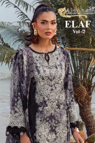 ALZOHAIB ELAF VOL 2 PAKISTANI DESIGNER SUITS ONLINE WHOLESALE