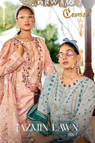 COSMOS JAZMIN VOL 1 PAKISTANI LAWN COTTON SUITS WHOLESALE