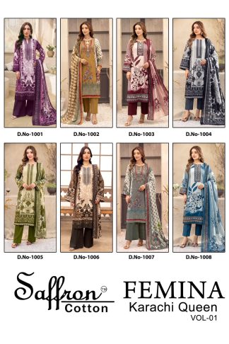 FEMINA KARACHI QUEN VOL 01 PAKISTANI READYMADE SUITS WHOLESALE