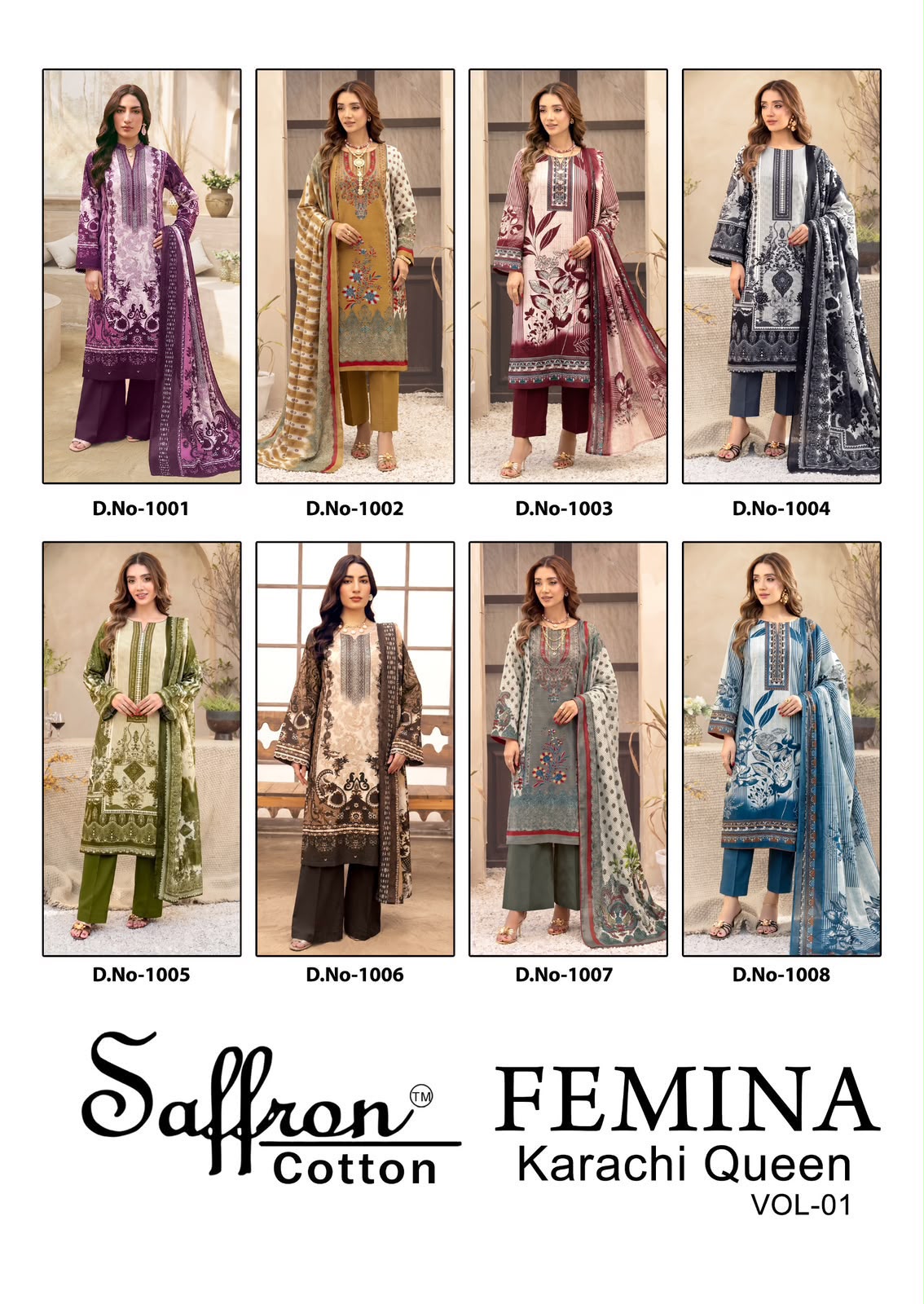 FEMINA KARACHI QUEN VOL 01 PAKISTANI READYMADE SUITS WHOLESALE (#31629)