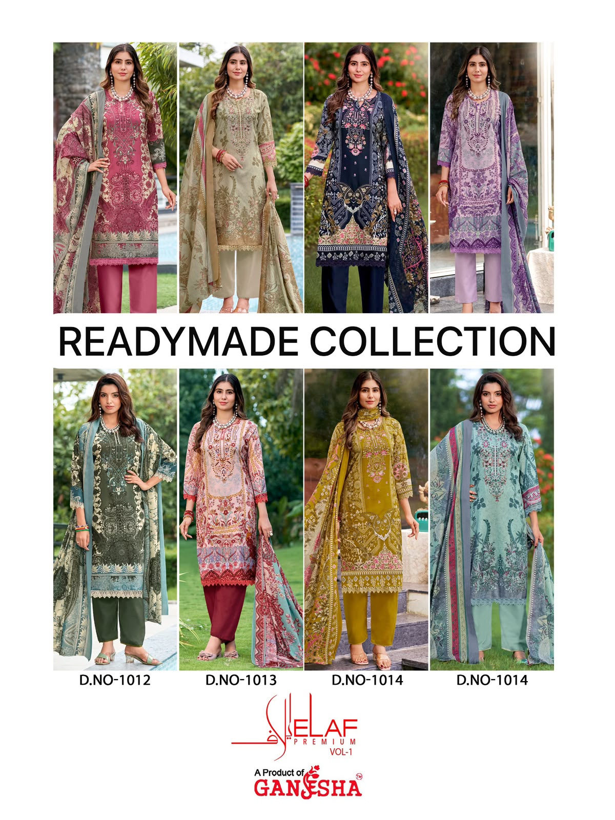 GANESHA ELAF PREMIUM VOL 1 PAKISTANI READYMADE SUITS WHOLESALE