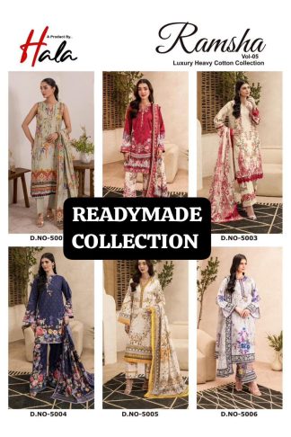 HALA RAMSHA VOL 5 READYMADE PAKISTANI SUITS COLLECTION