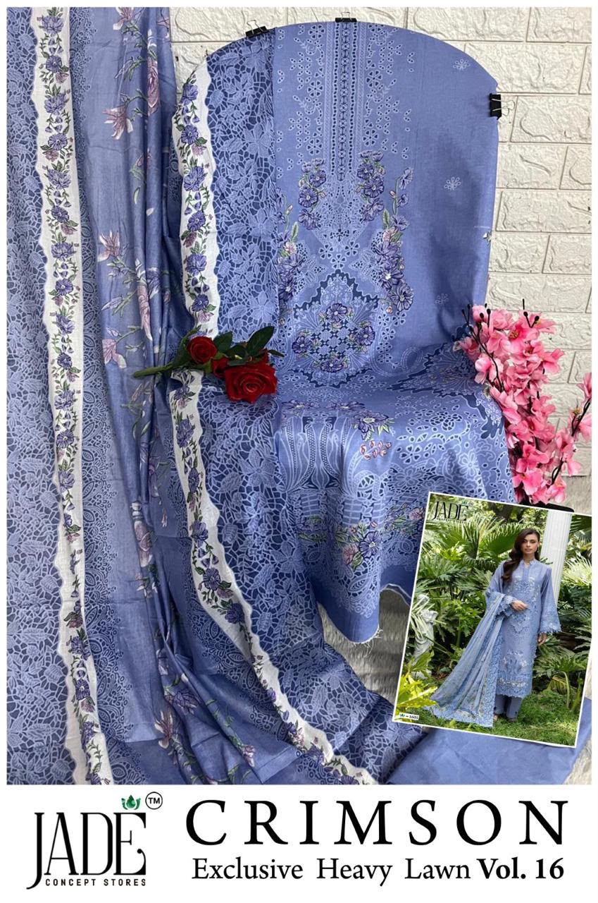 JADE CRIMSON VOL 16 PAKISTANI READYMADE LAWN SUITS WHOLESALE - Image 11