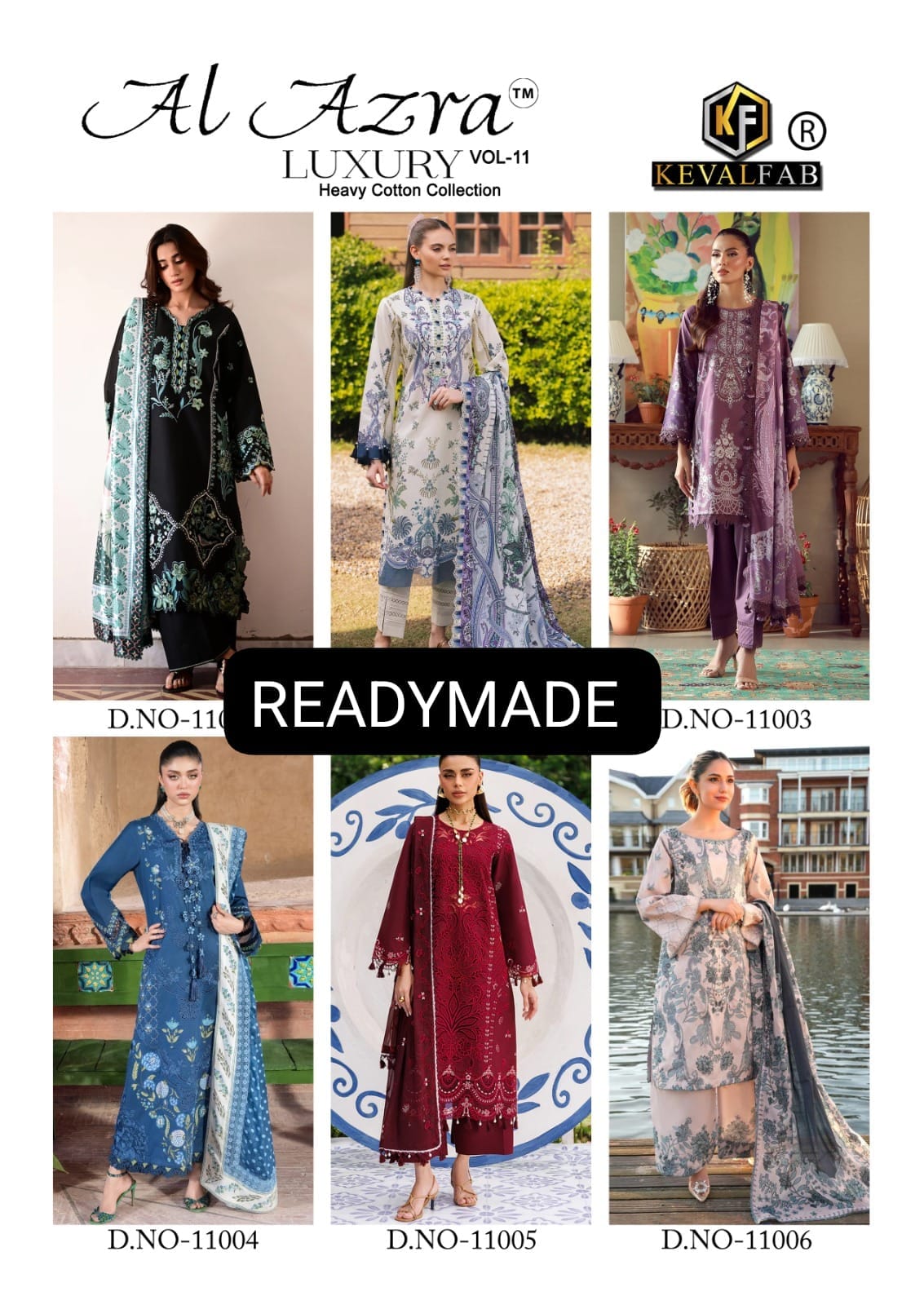 KEVAL FAB AL AZRA VOL 11 PAKISTANI READYMADE SUITS ONLINE SUPPLIER (#31586)