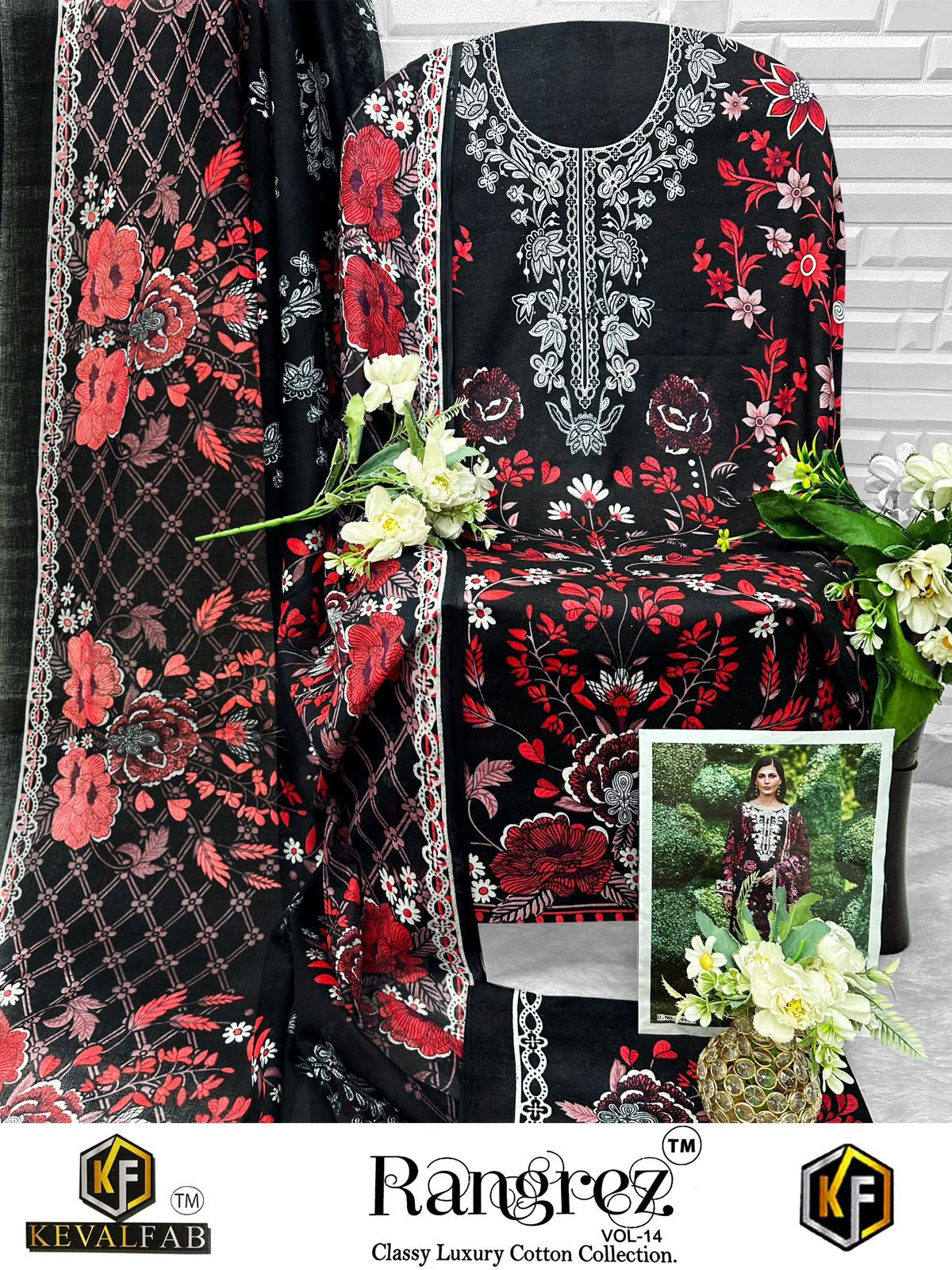 KEVAL FAB RANGREZ VOL 14 PAKISTANI READYMADE SUITS FOR WOMEN COLLECTION - Image 5