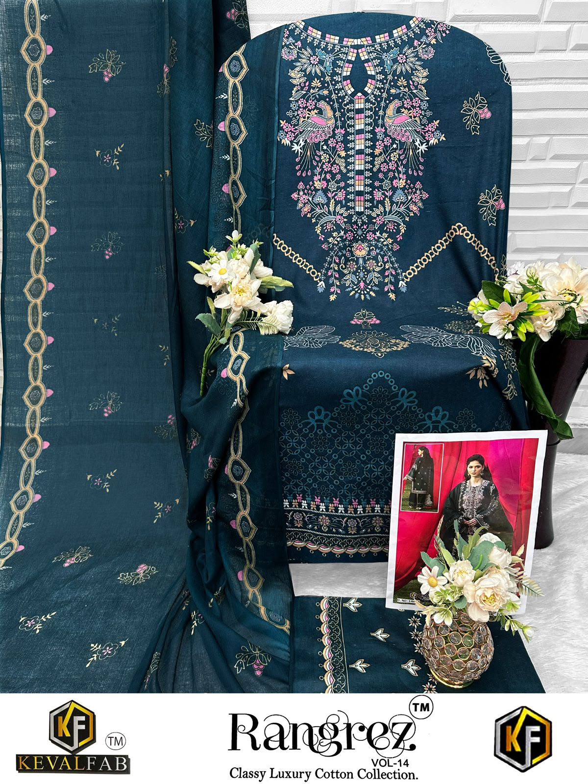 KEVAL FAB RANGREZ VOL 14 PAKISTANI READYMADE SUITS FOR WOMEN COLLECTION - Image 3