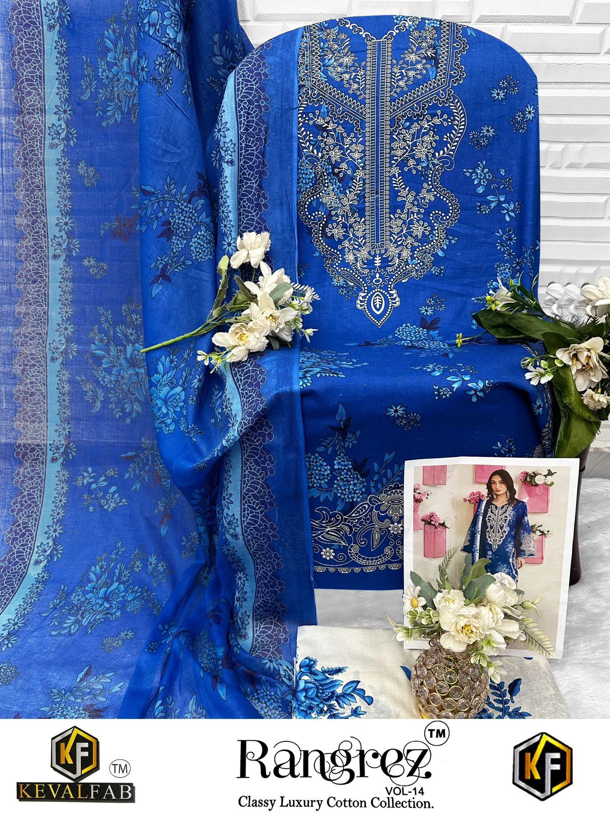 KEVAL FAB RANGREZ VOL 14 PAKISTANI READYMADE SUITS FOR WOMEN COLLECTION - Image 6