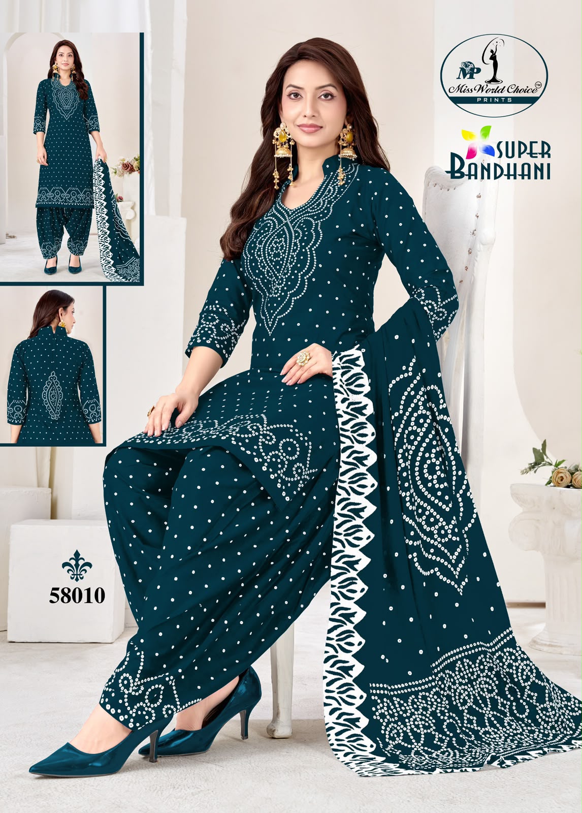 MISS WORLD CHOICE SUPER BANDHANI VOL 58 DESIGNER BANDHANI SUITS ONLINE SUPPLIER - Image 4