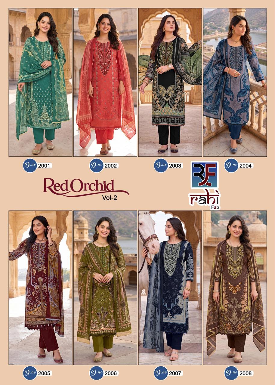 RAHI FAB RED ORCHID VOL-2 PAKISTANI READYMADE SUITS WHOLESALE SURAT