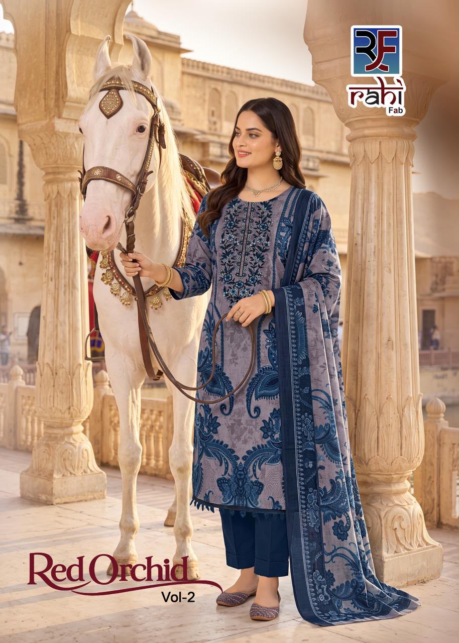 RAHI FAB RED ORCHID VOL-2 PAKISTANI READYMADE SUITS WHOLESALE SURAT (#31604)