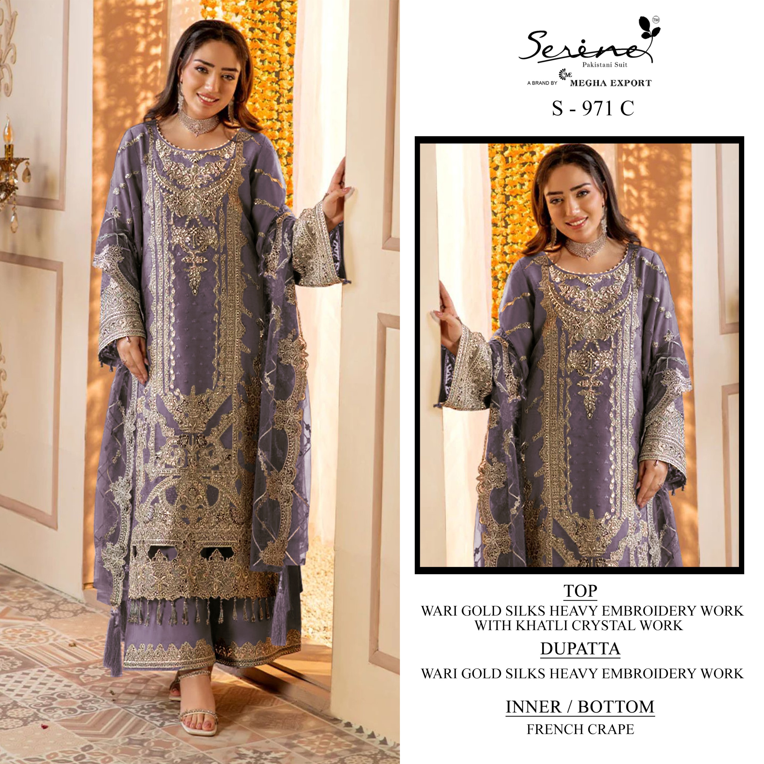 SERINE FASHION S-971 A TO S-971 D PAKISTANI DESIGNER SUITS COLLECTION - Image 3