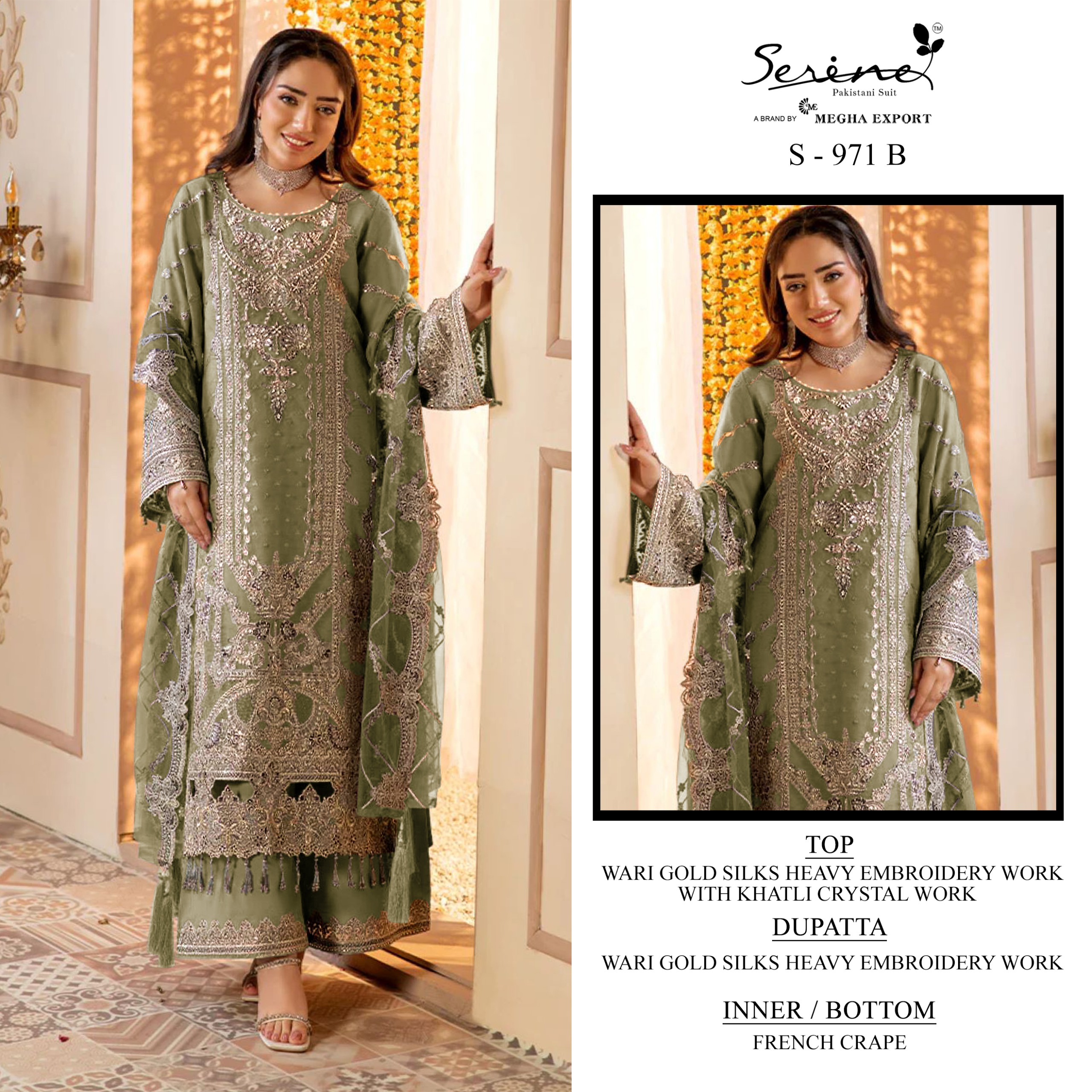 SERINE FASHION S-971 A TO S-971 D PAKISTANI DESIGNER SUITS COLLECTION - Image 2