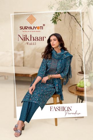 SURYAJYOTI NIKHAAR VOL 15 PAKISTANI SUIT ONLINE WHOLESALE