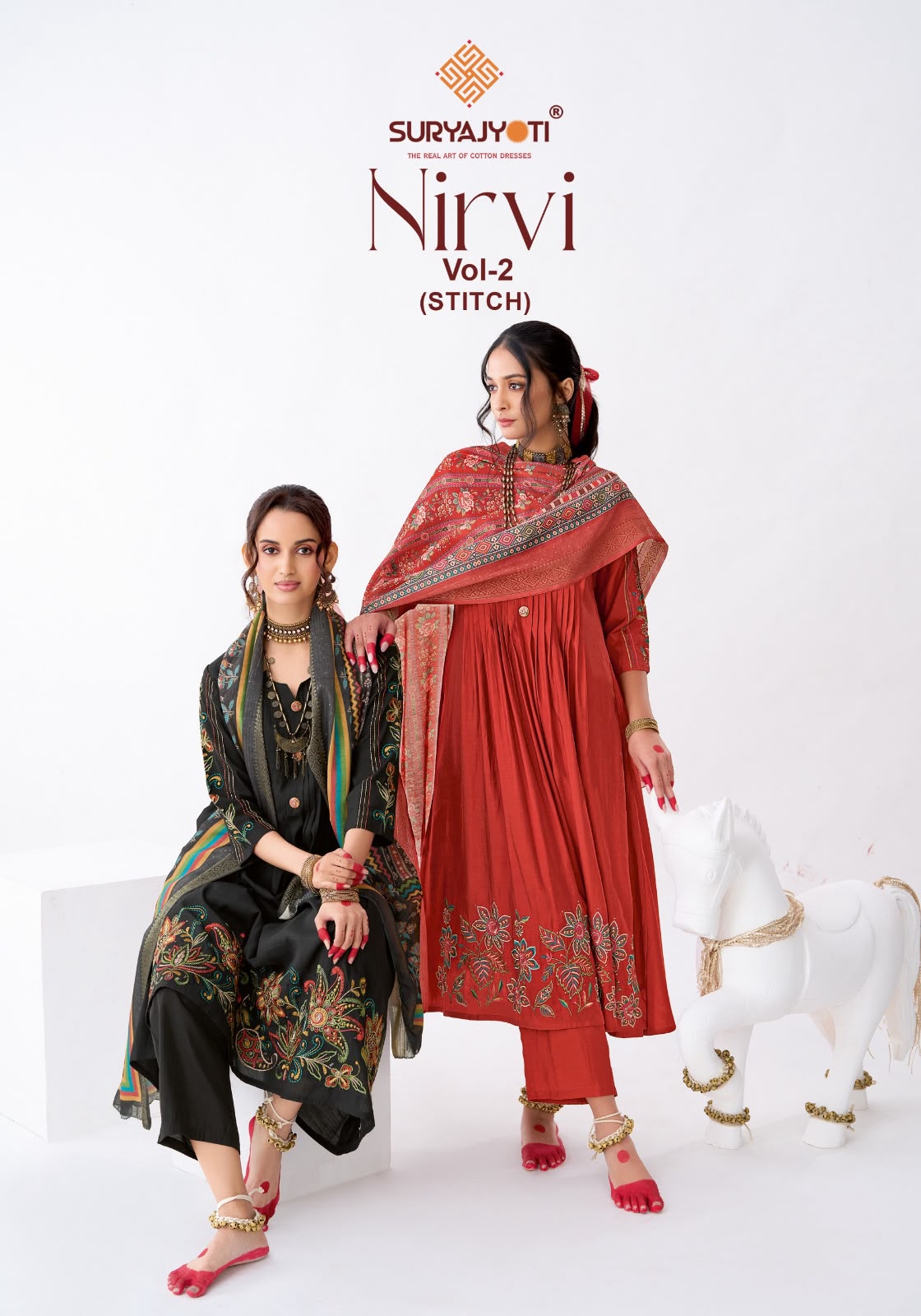 SURYAJYOTI NIRVI STITCH VOL 2 SUITS WHOLESALER SURAT (#32143)
