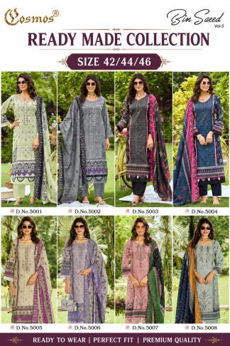 COSMOS BIN SAEED VOL 5 PAKISTANI SUITS ONLINE WHOLESALE INDIA