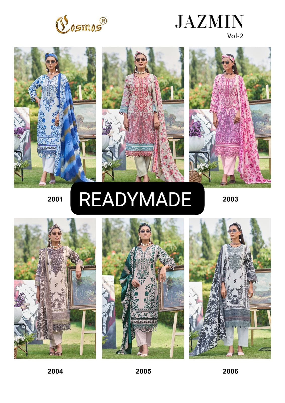 COSMOS JAZMIN VOL 2 DESIGNER PAKISTANI SUITS ONLINE WHOLESALE (#32263)