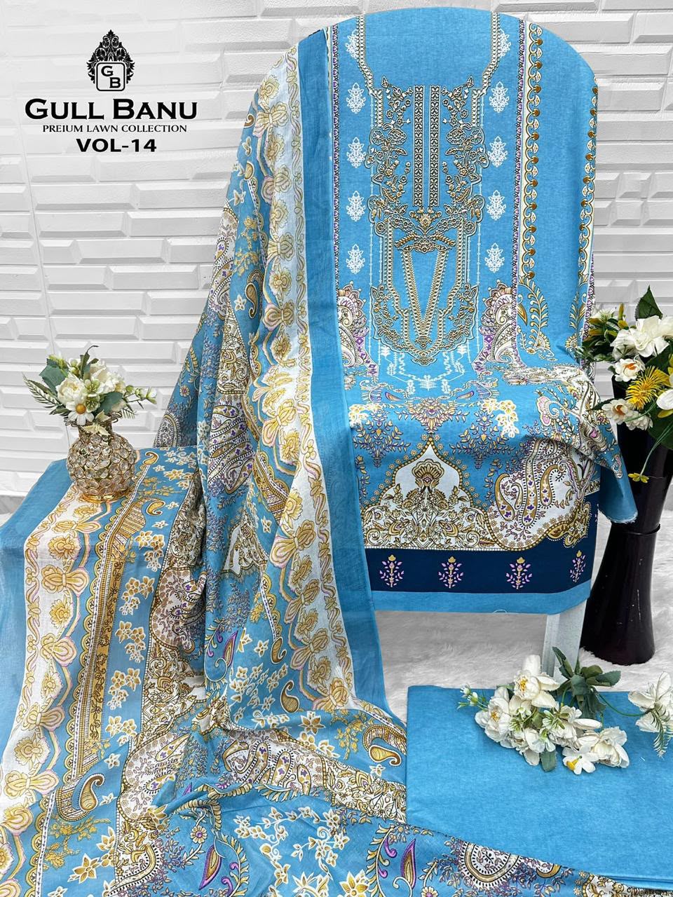 GULL BANU VOL 14 DESIGNER PAKISTANI SUITS ONLINE SUPPLIER - Image 8
