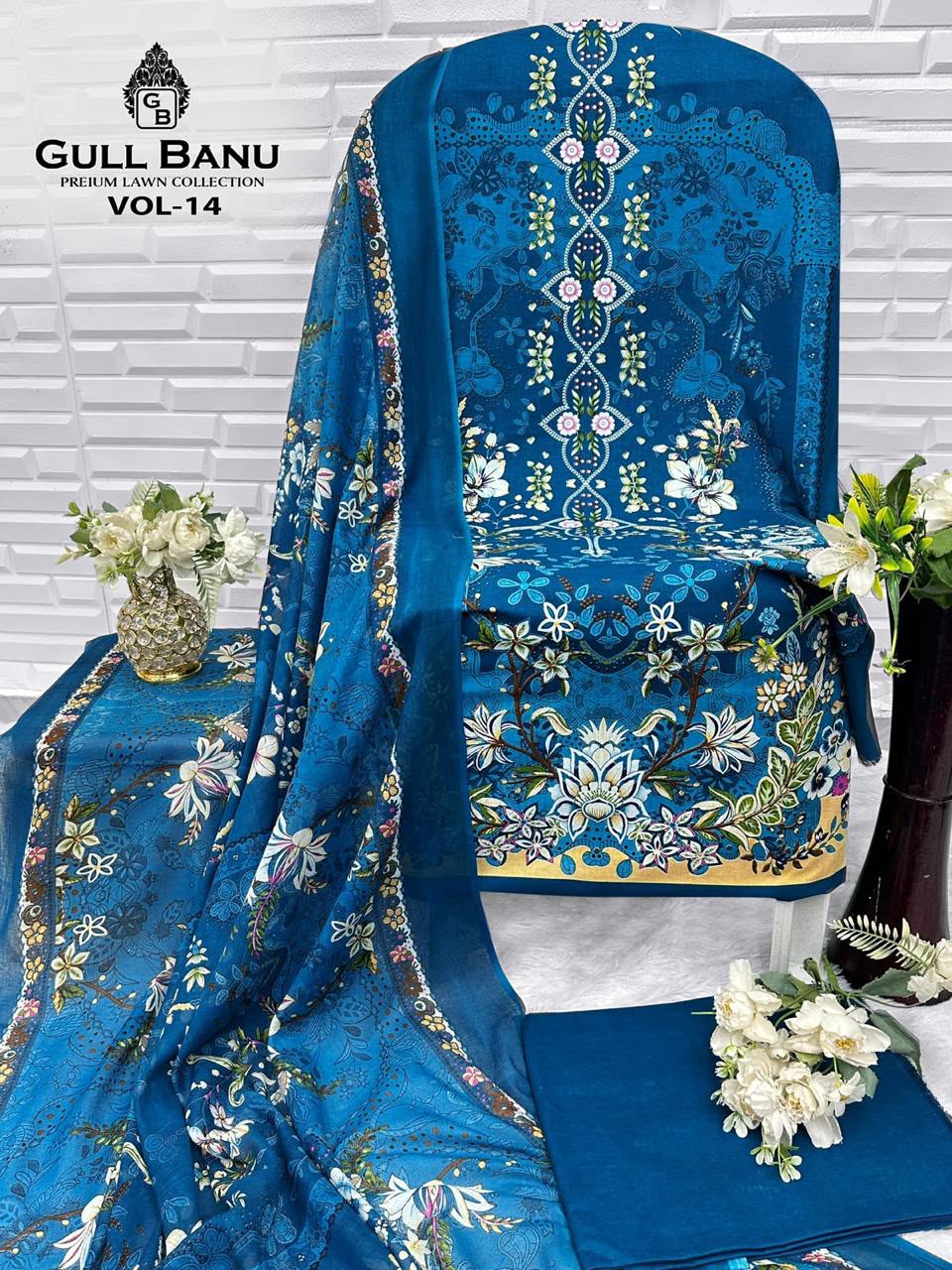 GULL BANU VOL 14 DESIGNER PAKISTANI SUITS ONLINE SUPPLIER - Image 11
