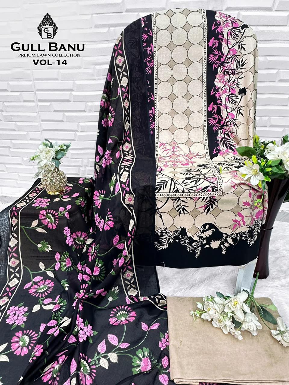 GULL BANU VOL 14 DESIGNER PAKISTANI SUITS ONLINE SUPPLIER