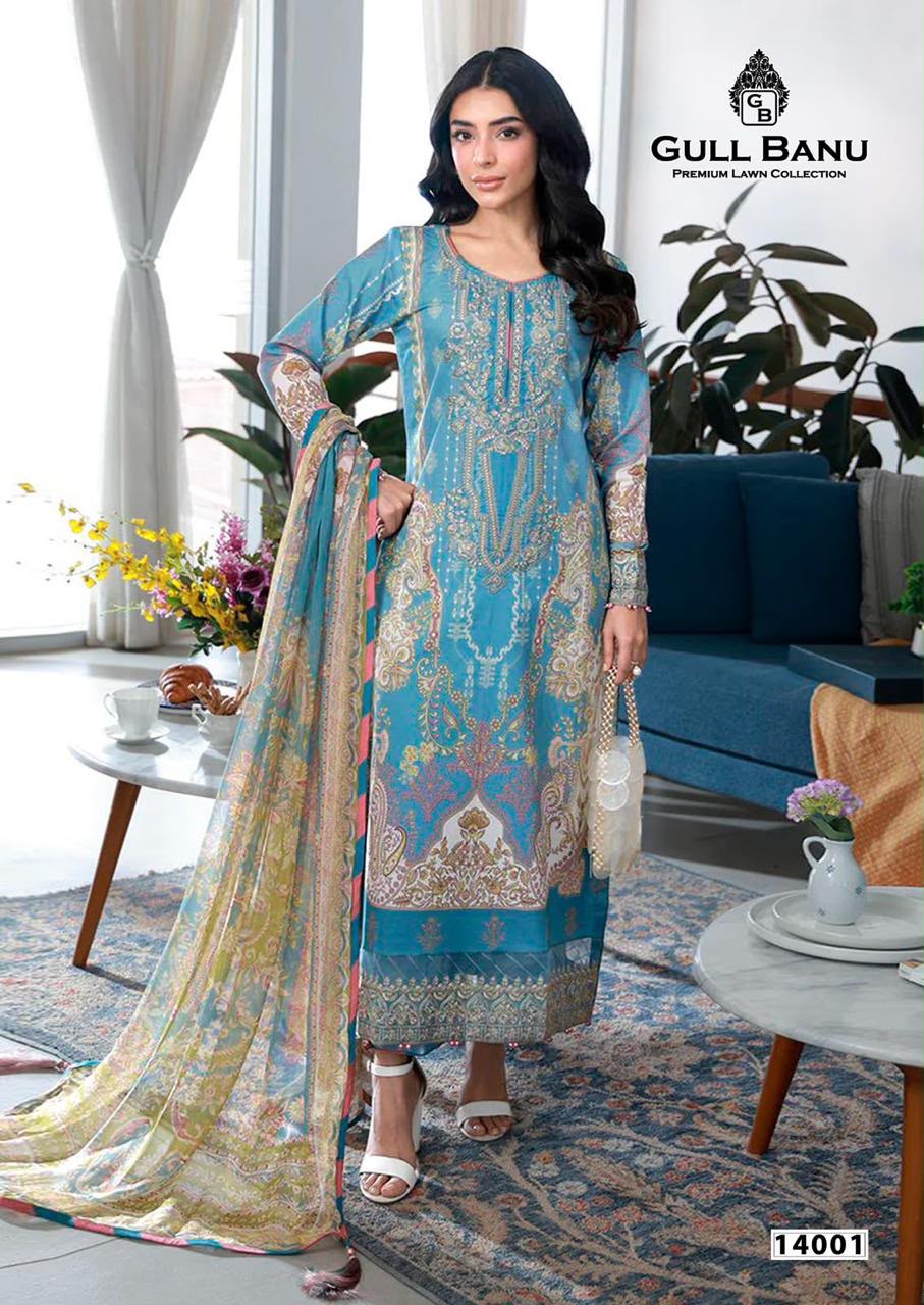 GULL BANU VOL 14 DESIGNER PAKISTANI SUITS ONLINE SUPPLIER - Image 7