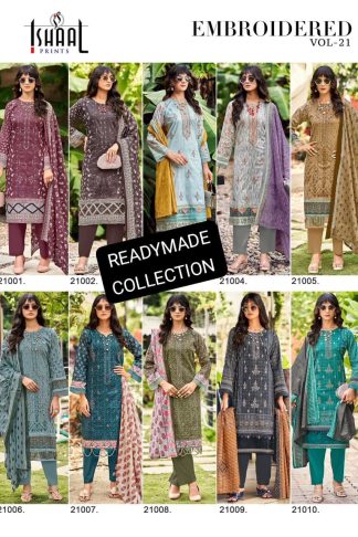 ISHAAL EMBROIDERY VOL 21 DESIGNER PAKISTANI SUITS ONLINE COLLECTION