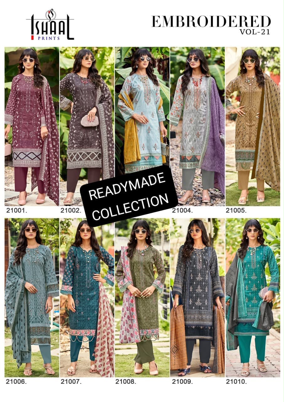 ISHAAL EMBROIDERY VOL 21 DESIGNER PAKISTANI SUITS ONLINE COLLECTION (#32185)