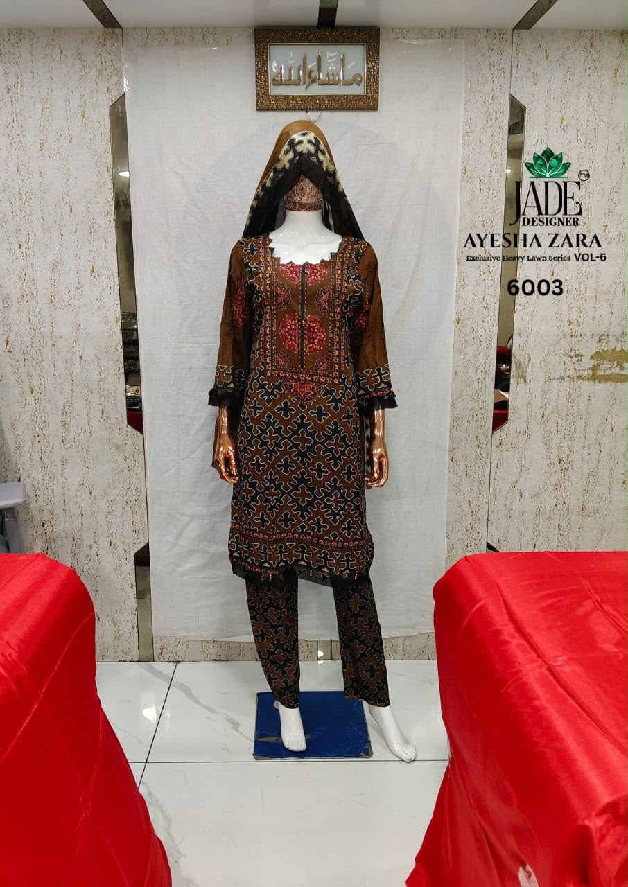 JADE AYESHA ZARA VOL 6 DESIGNER PAKISTANI SUITS ONLINE COLLECTION