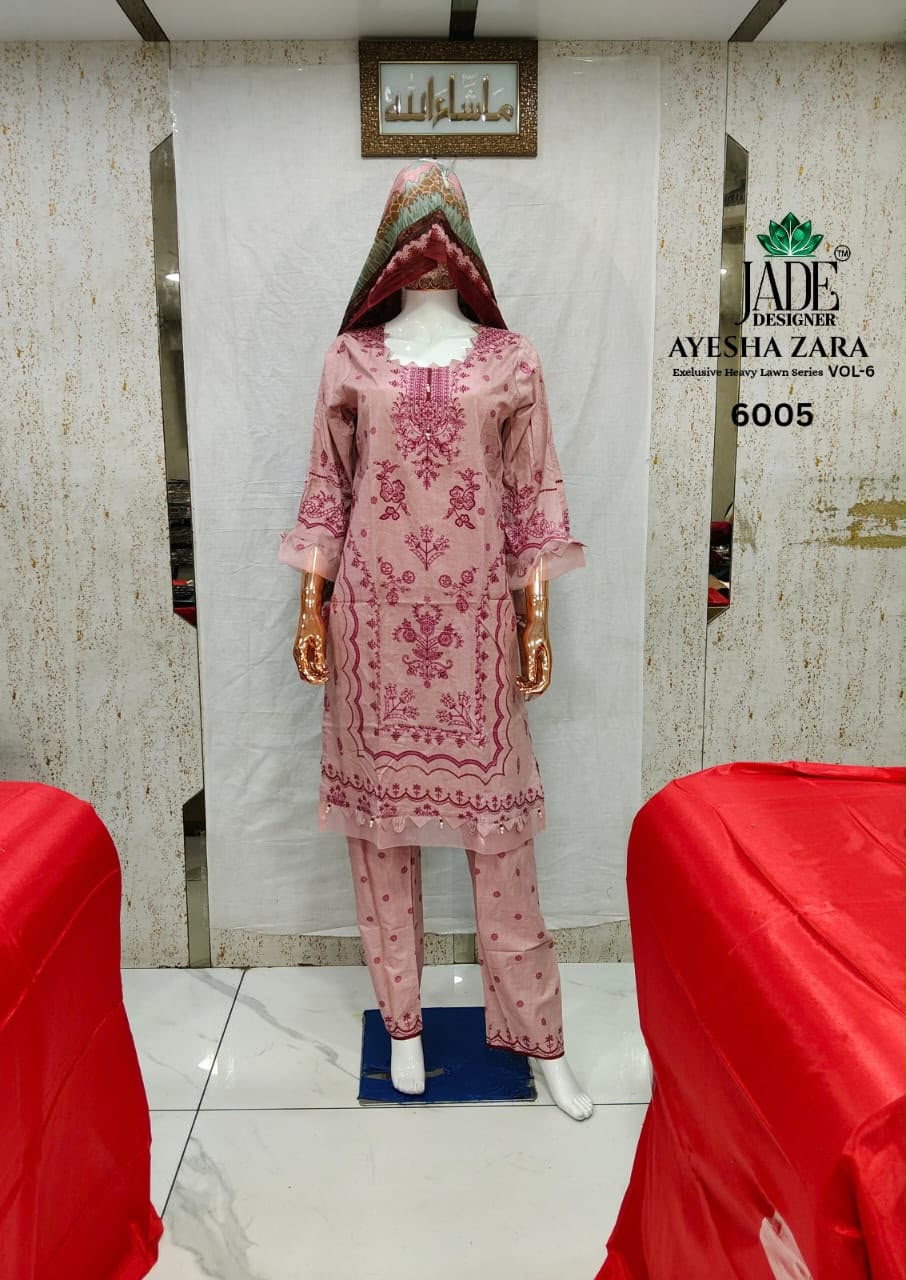JADE AYESHA ZARA VOL 6 DESIGNER PAKISTANI SUITS ONLINE COLLECTION - Image 4