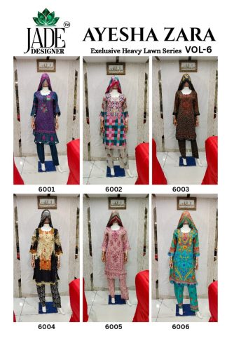 JADE AYESHA ZARA VOL 6 DESIGNER PAKISTANI SUITS ONLINE COLLECTION