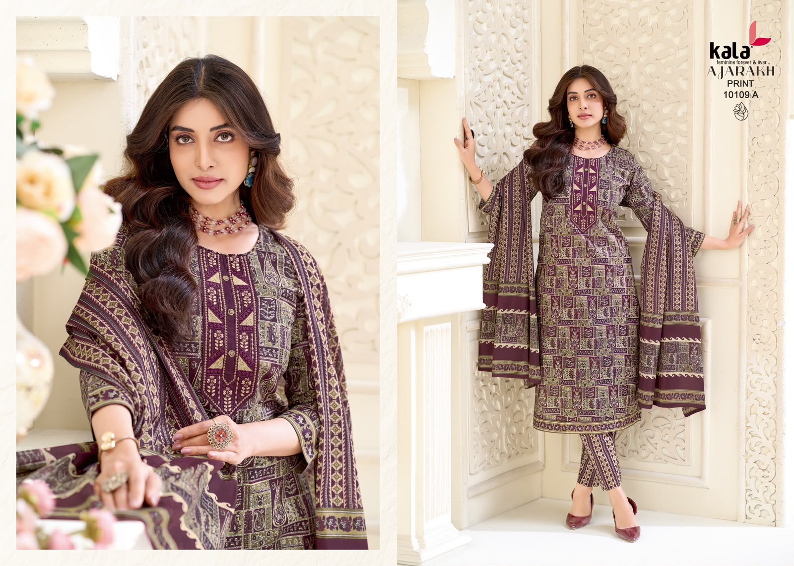 KALA AJRAKH VOL 1 DESIGNER PAKISTANI SUITS ONLINE SUPPLIER - Image 3