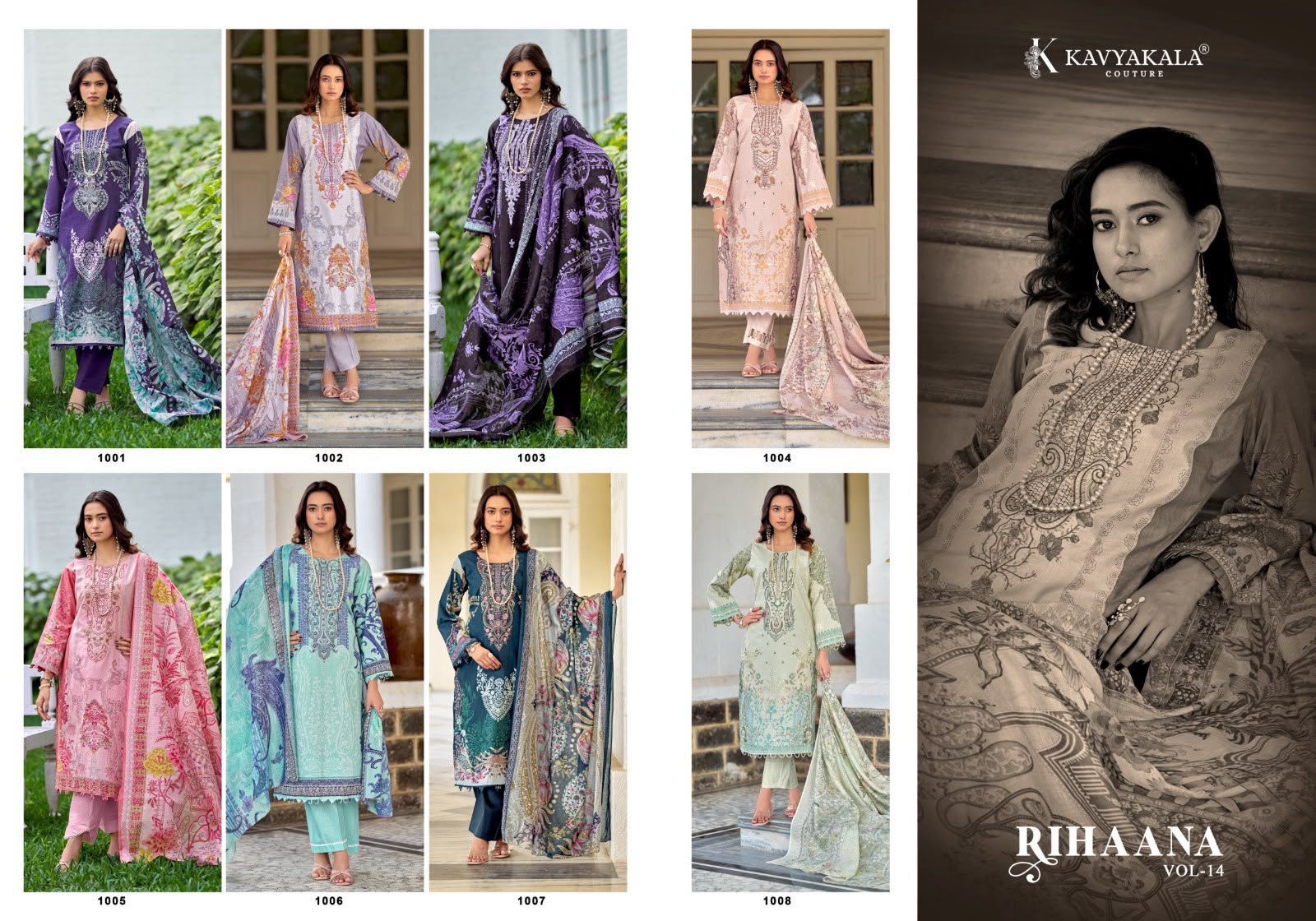 KAVYA KALA RIHAANA VOL 14 DESIGNER PAKISTANI SUITS FOR WOMEN COLLECTION