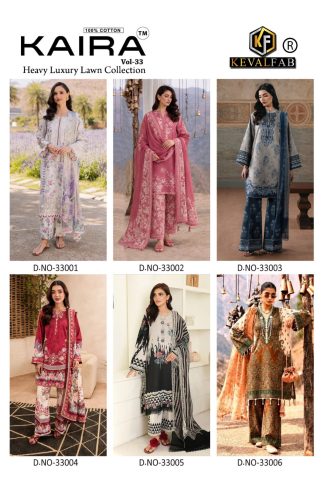 KEVAL FAB KAIRA VOL 33 DESIGNER PAKISTANI SUITS ONLINE WHOLESALE