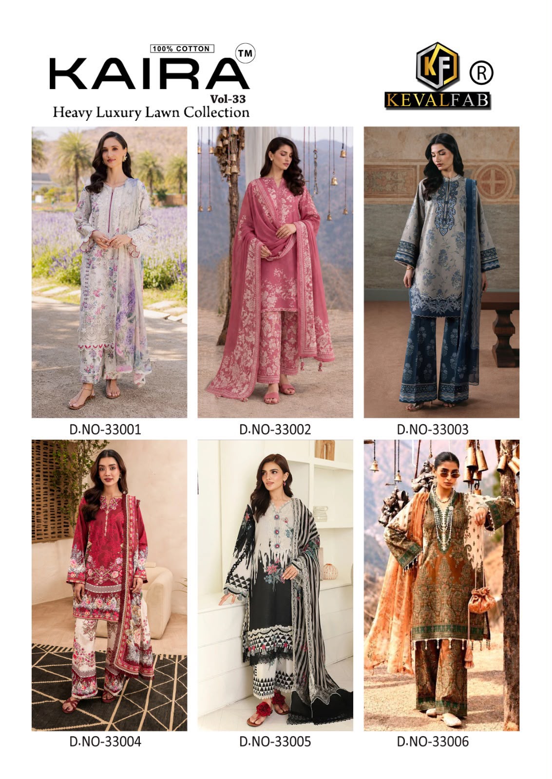 KEVAL FAB KAIRA VOL 33 DESIGNER PAKISTANI SUITS ONLINE WHOLESALE (#32315)